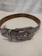 Nocona Belt Co. Girls' Glittery Horseshoe Concho Western Belt - N4411030 Sz 26.