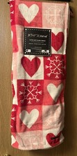 Betsey Johnson Pink Heart Snowflake Blanket
