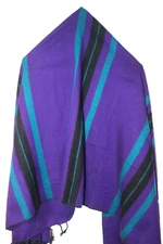 Very Soft Warm Yak Wool Shawl Wrap - 80" x 32" inch - blue Purple Holiday Gift