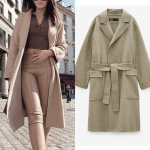 zara long belted coat