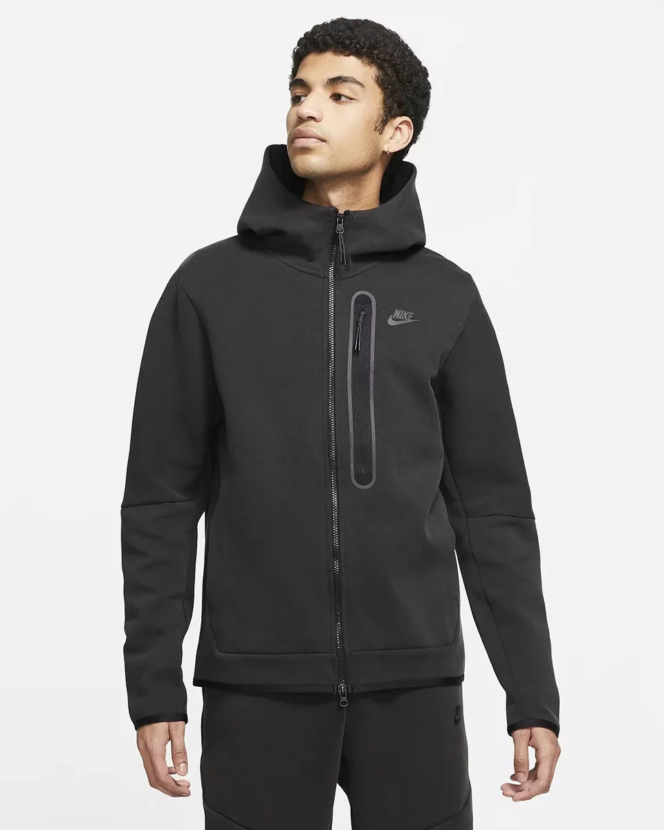 Nike Men's Tech Fleece Full-Zip Hoodie - DD3100-010 - Washed Black - 4XL