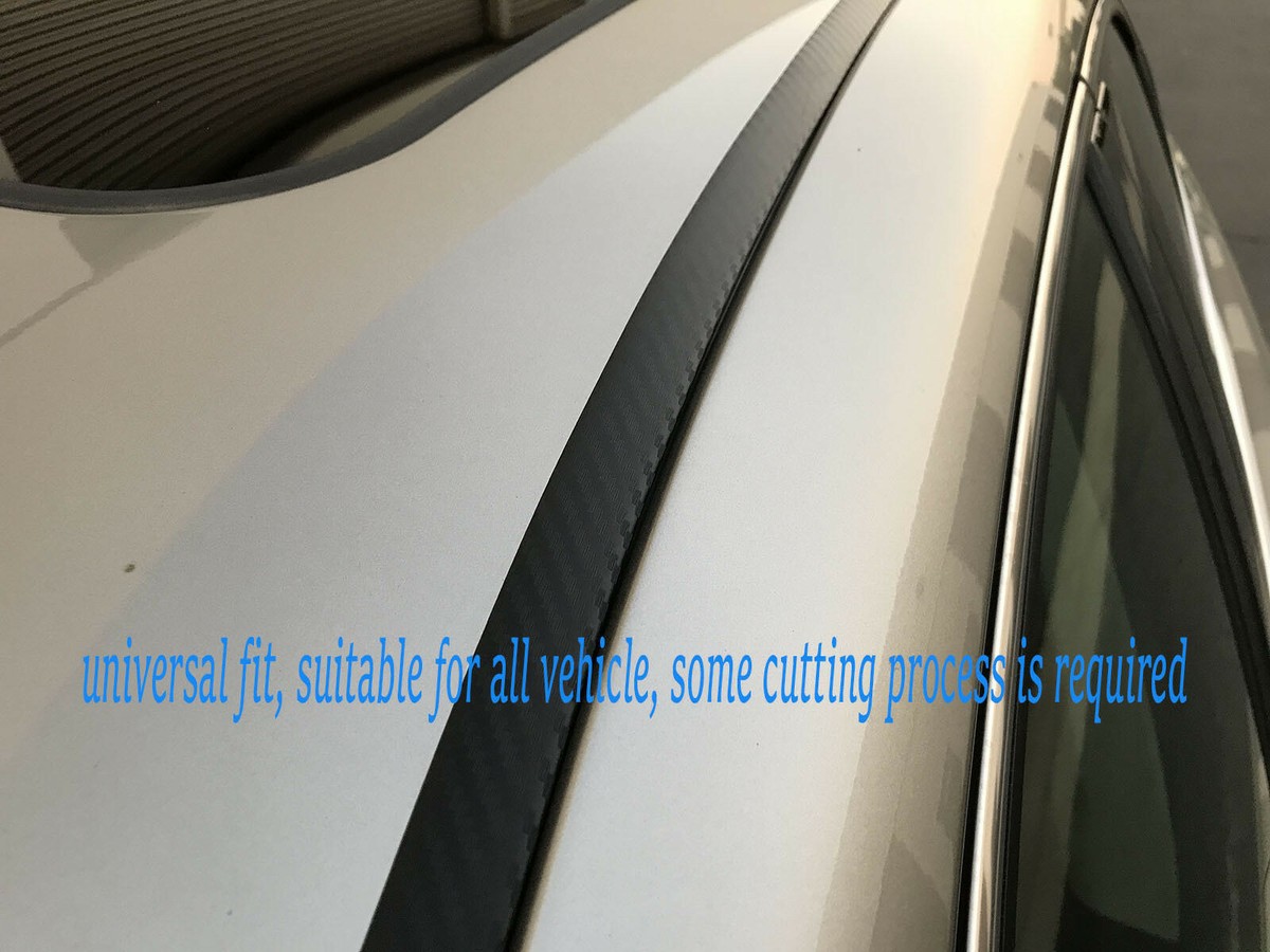 Carbon Fiber Vinyl Roof Trim Moldings (2PC) For 2008-2012 Mitsubishi Lancer - 72" Length, 3M Adhesive