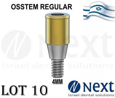 LOTx10 Dental Abutment Flat 4 mm attachment Hiossen Regular conical
