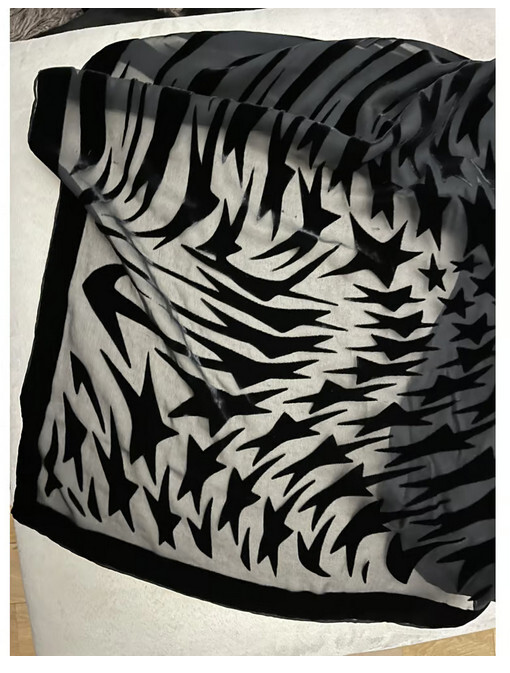 Mugler H&M black silk swirling star scarf NWT image 4