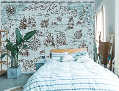 3D Line World Map ZHUA11041 Wallpaper Wall Murals Removable Self-adhesive Ann