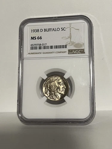 1938-D 5C Buffalo Nickel NGC MS 66