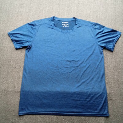 Real Essentials Shirt Men Extra Large Blue Breathable Workout Short Sleeve