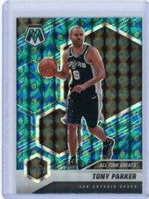 2020-21 Panini Mosaic Choice Peacock Prizm All-Time Greats #282 Tony Parker
