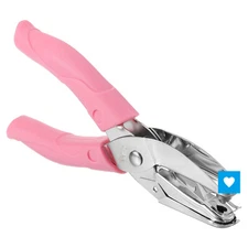 0.2" Single Hole Punch Handheld Hole Puncher Heart Hole Paper Puncher, Pink