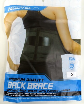 MODVEL Back Brace Premium Quality Cinching With Padded Lumbar Size Small