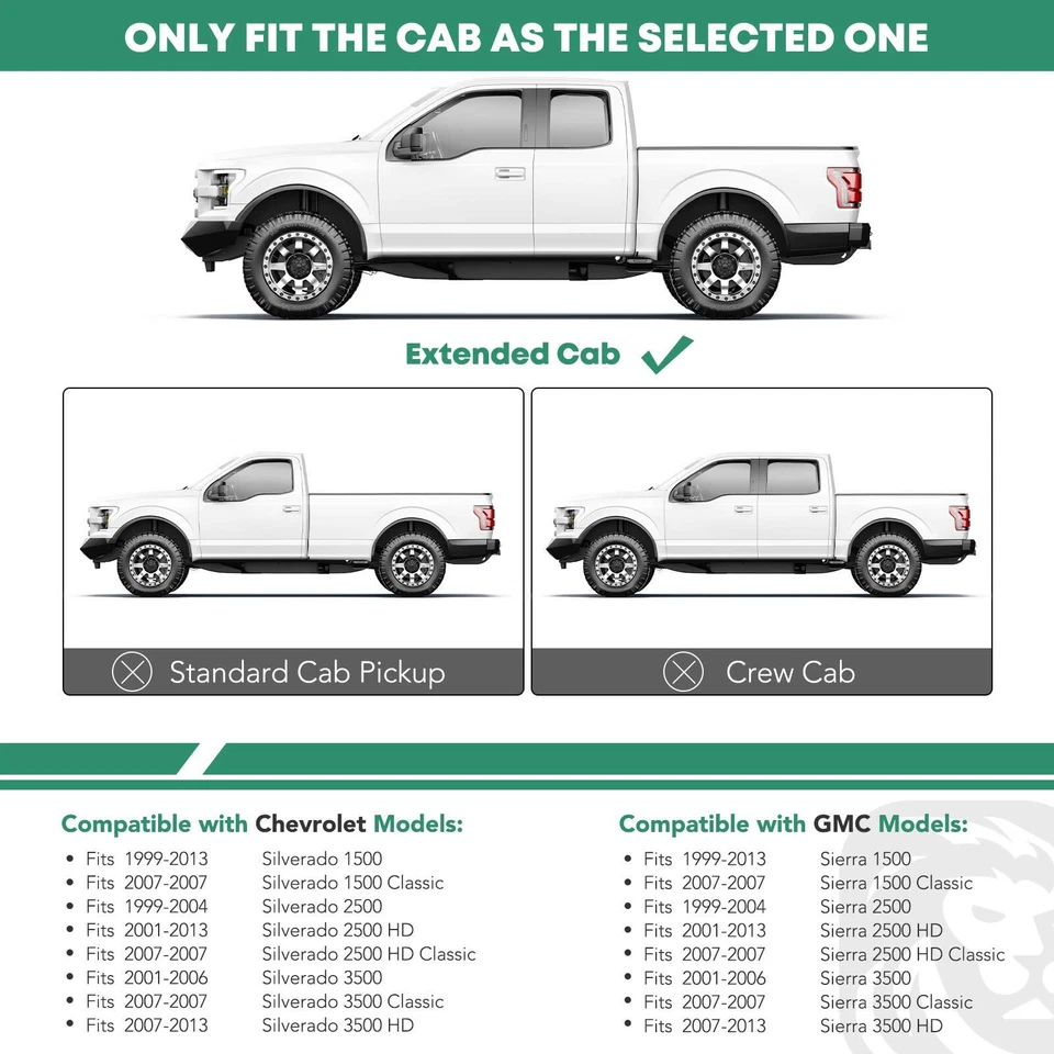 Barras de peldaños laterales ovaladas dobladas S/S 304 cromadas de 5" para Chevrolet Silverado 1500/2500 HD Foto 2 de 4