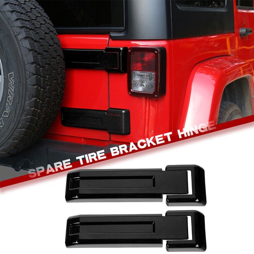 CheroCar Exterior Tailgate Hinge Cover Spare Tire Rear Door Trim For 2007+ Jeep Wrangler JK – Carbon Fiber Grain - View #3