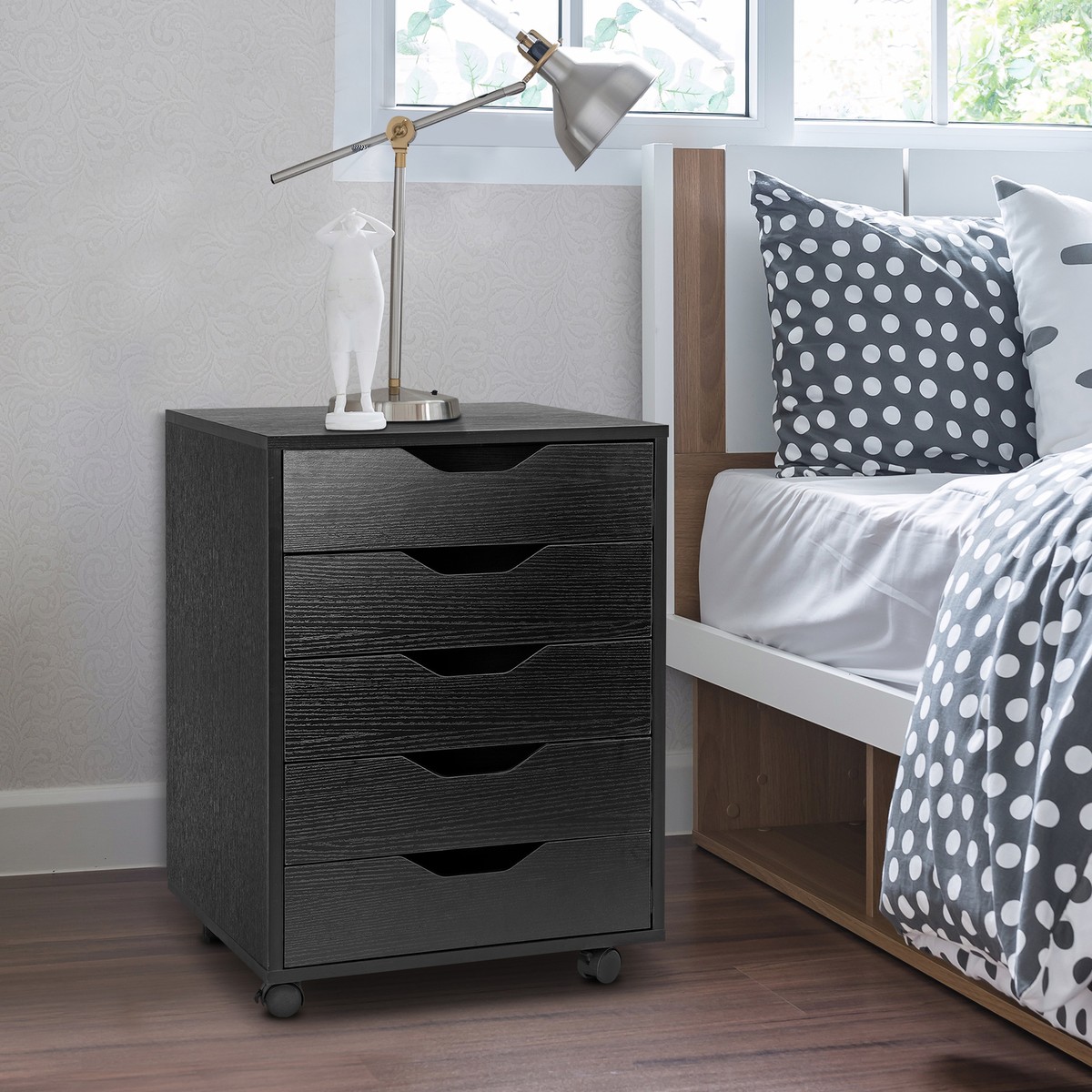 Black Dresser for Bedroom 5 Drawer Dressers Large Storage Cabinet with 4 Wheels | eBay Black Dresser for Bedroom 5 Drawer Dressers Large Storage Cabinet with 4 Wheels | eBay