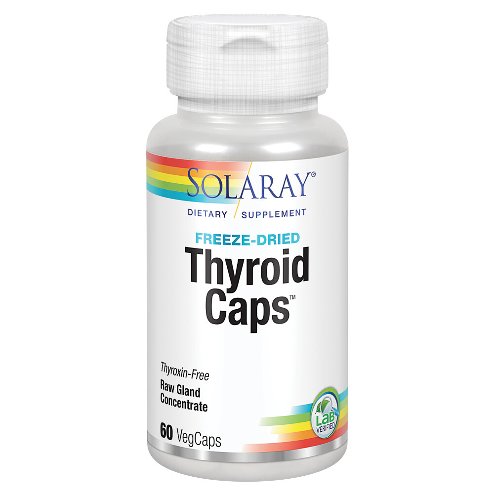 Solaray Thyroid Caps Raw Gland Concentrate, Freeze Dried | 60ct