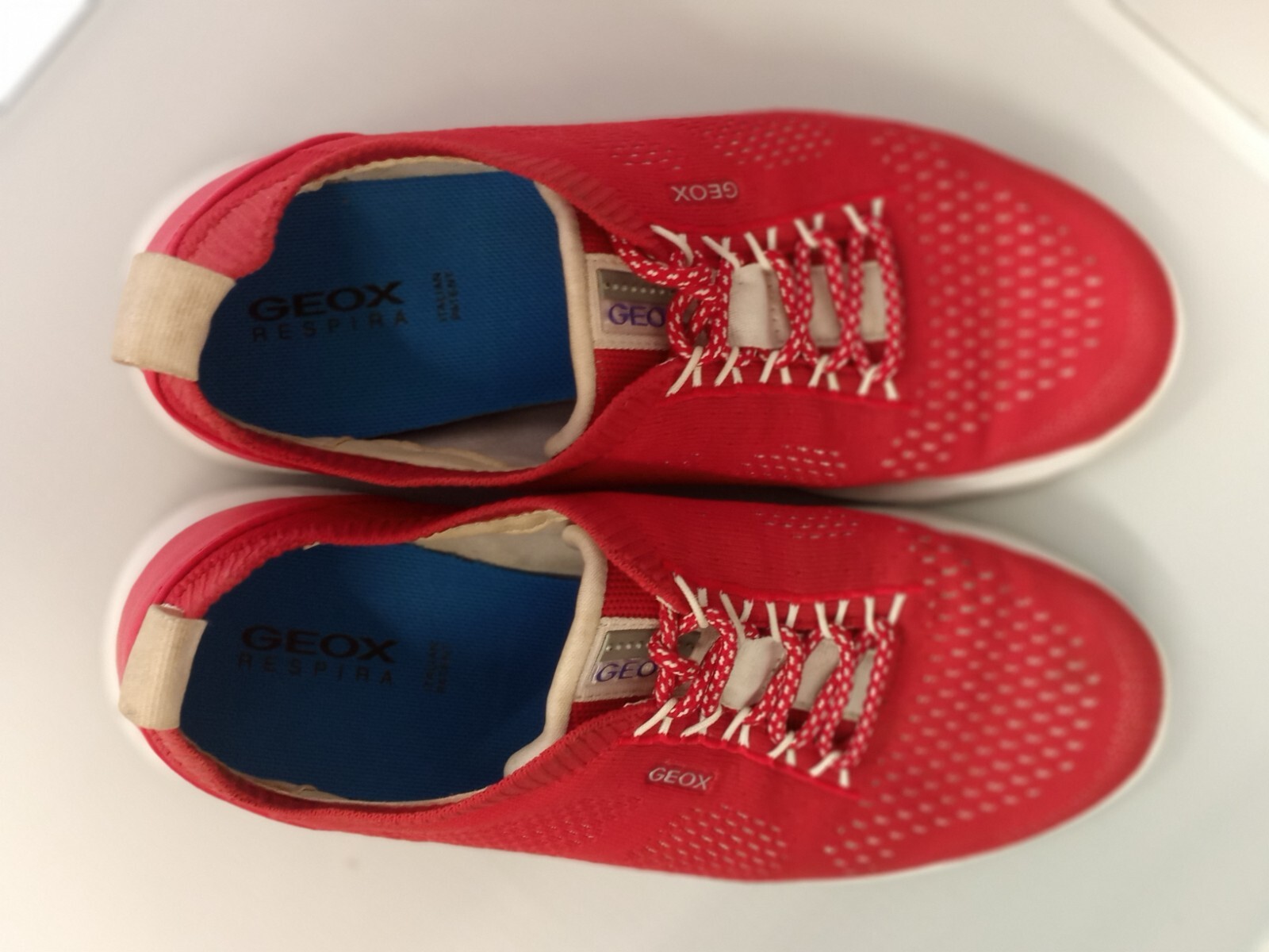 GEOX RESPIRA Red trainers running shoes UK 5 EUR 38 Polyester Breathe