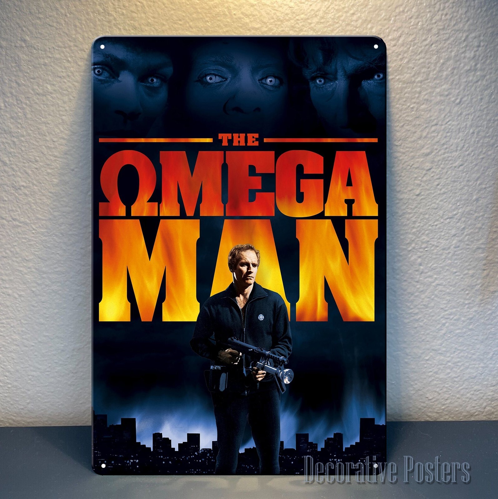 Charlton Heston The Omega Man Metal Tin Sign 20x30cm Wall Plaque