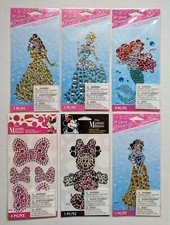 Disney Princess Bling Scrapbook Stickers Lot of 6 Minnie Ariel Belle Cinderella
