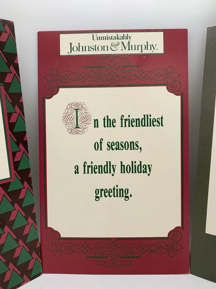 Tablero de carteles navideños Johnson & Murphy colgante en encimera o pared. Lote de 3 Foto 3 de 4