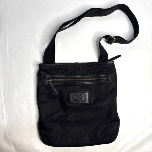 BURBERRY Shoulder Bag Nylon Nova Check Black Authentic From Japan