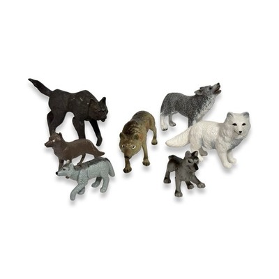 Lot of 7 Wolf Figures Schleich & Mixed Brands Small VGUC