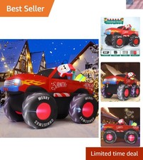 7.5 FT Long Christmas Inflatables Monster Truck Outdoor Decorations Blow Up Y...