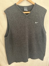 Nike Golf  Vest V/Neck Regular-Fit Warm 100% Pure New Wool Charcoal Mens (L)