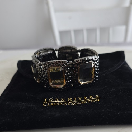 Joan Rivers Classics Collection Crystal Hammered Stretchable  Bracelet