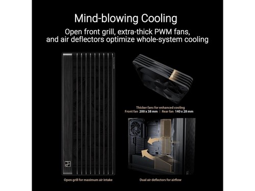 ASUS PA602 Black Steel/ABS Plastic/Wood/Tempered Glass Micro ATX Mid Tower - Picture 3 of 5