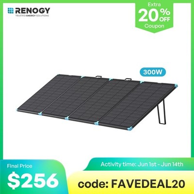 Renogy 300W Lightweight Portable Solar Suitcase Foldable Solar Panel Outdoor