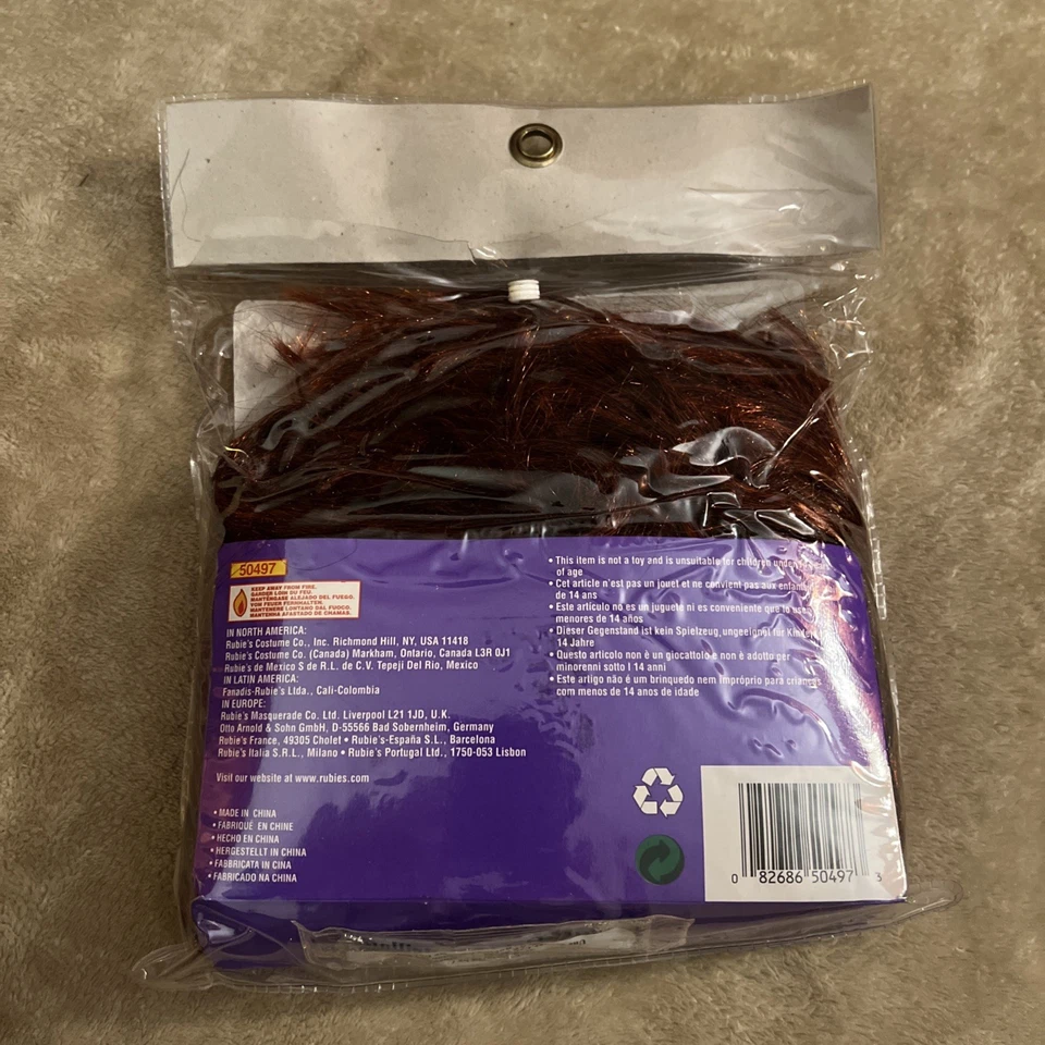 Гламурный парик красный основные моменты челки костюм рубины 50497 новый открытый упаковка - Изображение 2 из 4