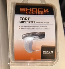 Shock Doctor Mens Mens M 32-34 White Core Athletic Supporter With Cup Pocket