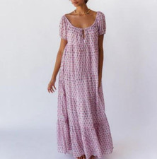 Daughters of India Sita Maxi Dress Size XXL AU 16-18 /US 12-14 Violet Pink Print