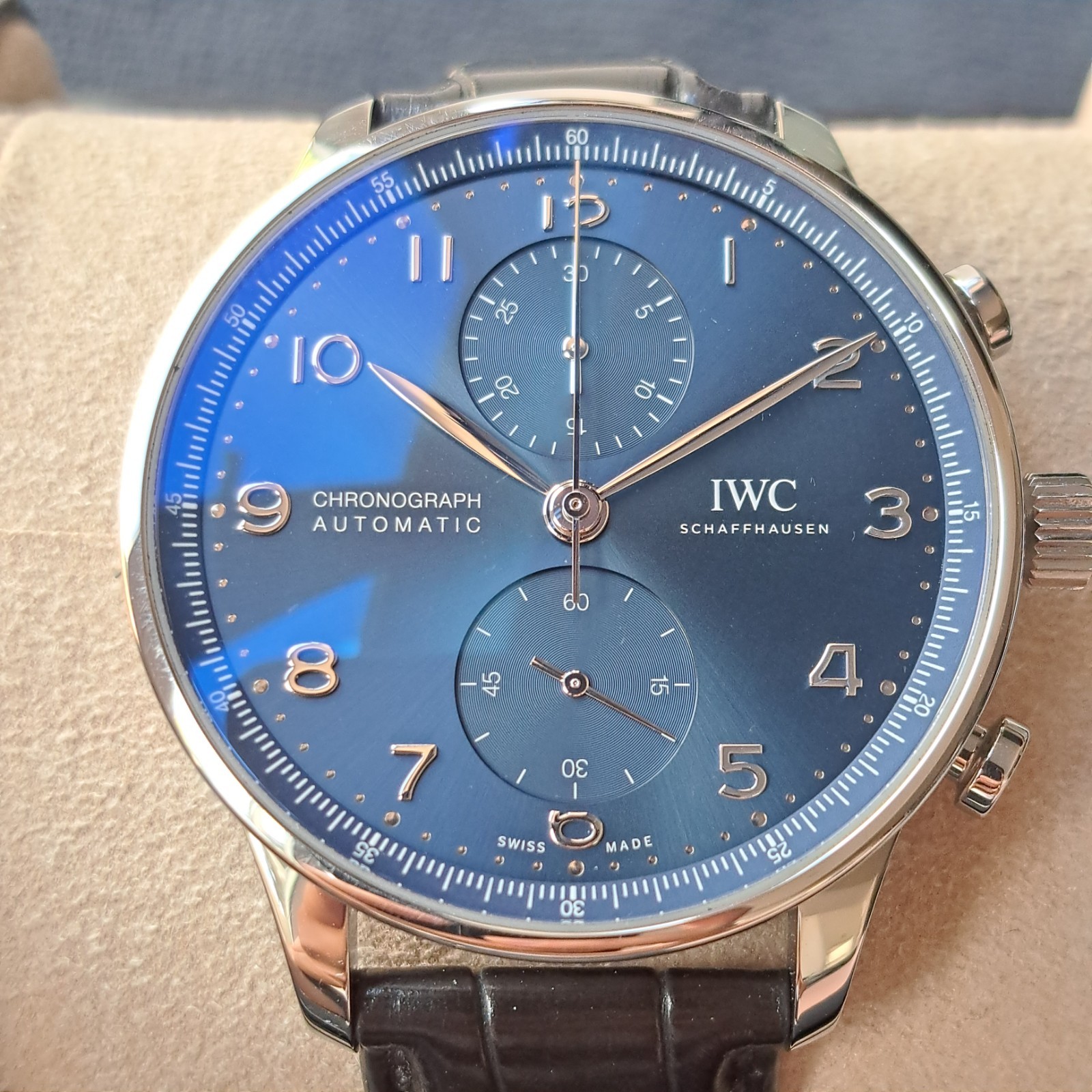 2024 IWC Portugieser Chronograph IW371606 Blue dial 41mm FS Near MINT