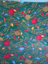 Christmas Holiday Themed Festive Colorful Ornaments Tablecloth Green 58" By 76"