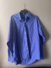 Men  s Long Sleeve Blue Arrow Dress Shirt Size Large