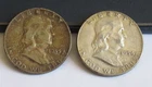 Lot of two (2) Ben Franklin  Half Dollars,  1953D and 1954