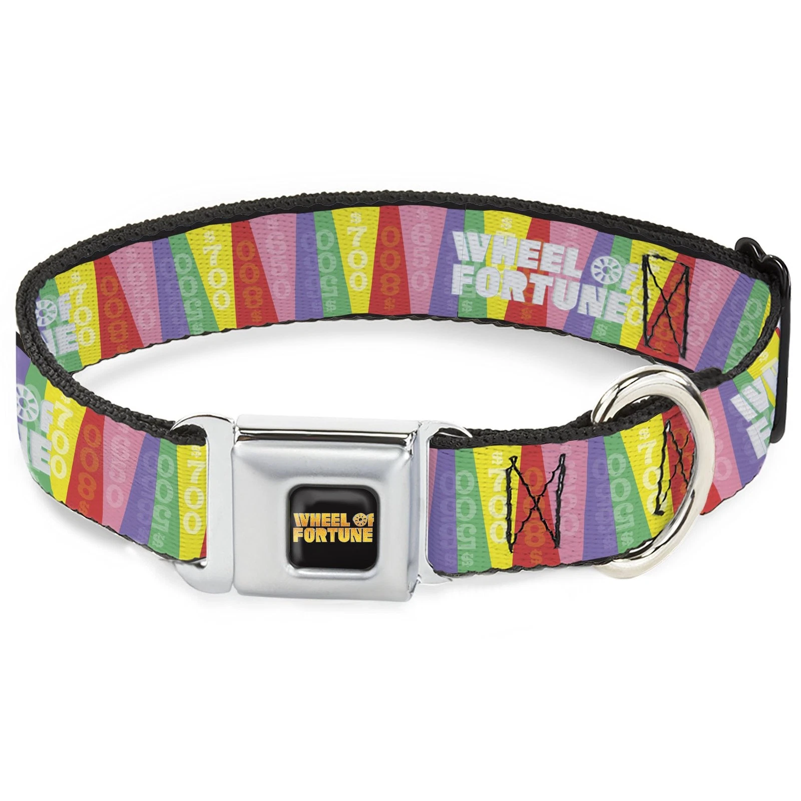 Sony Pictures Pet Collar, Dog Collar Metal Seatbelt Buckle, Wheel of Fortune Cas