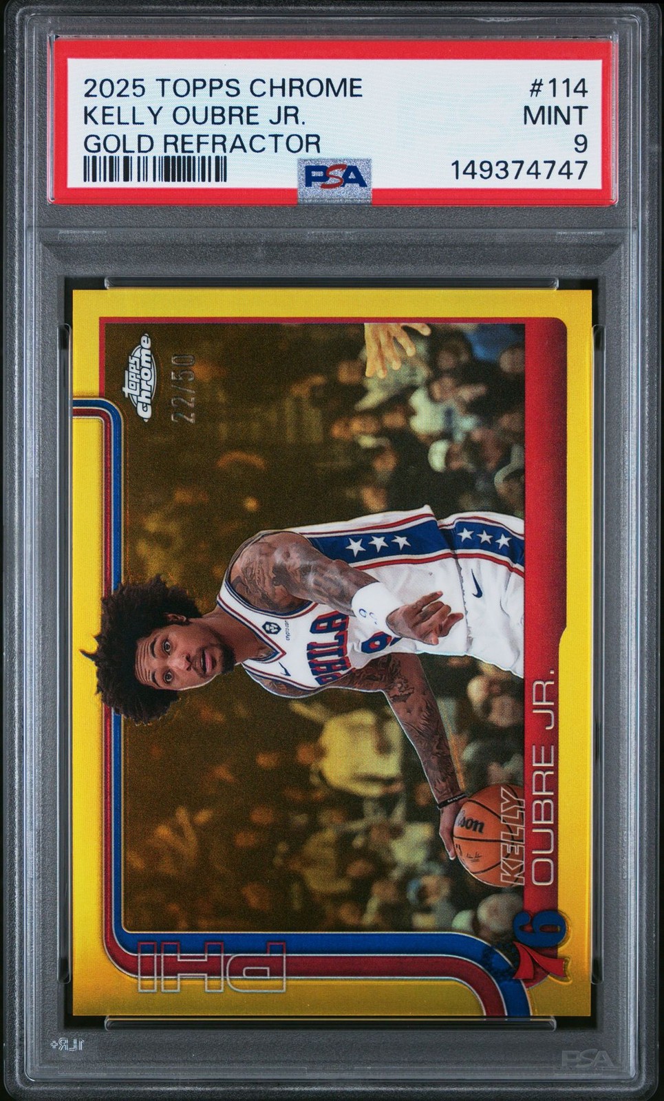 2025-26 Topps Chrome Basketball Kelly Oubre Jr Gold Refractor /50 PSA 9