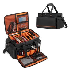 DJ Cable File Bag with Adjustable Dividers, 15.6'' Laptop Sleeve, Travel Musi...