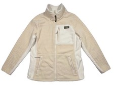 L.L.BEAN Womens L Mountain Classic Windproof Fleece Jacket Hiking Gorpcore Cream