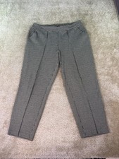 Nine West Relaxed Crop Pull On Stretch Pants Women's L Houndstooth C304