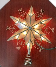 Kurt Adler Capiz Shell Illuminated Tree Topper Star Metal Filigree Scroll