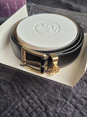 Michael Kors Genuine Black Leather Pebble Belt w/Gold Buckle  display picture 1
