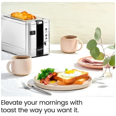 Digital 2-Slice Toaster, Stainless Steel, Extra-Wide Slots