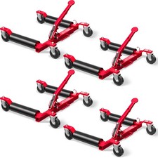 Car Wheel Dolly Jack Set 1500-lbs 9 Ratchet 4 Pieces For Repair Moving Red Car Wheel Dolly Jack Set 1500-lbs 9 Ratchet 4 Pieces For Repair Moving Red