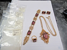NOS New Old Stock Sarah Coventry Twilight Bracelet Ring Necklace Earrings Set