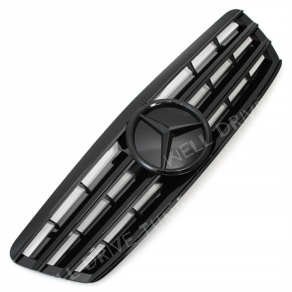 Gloss Black Front Upper Grille W/Star For Mercedes Benz W203 01-07 C320 C350 C32 - Imagem 3 de 4
