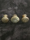 Vintage Brass Cabinet Drawer Pull Knobs Set of 3 Round Farmhouse Style Furniture — photo 2