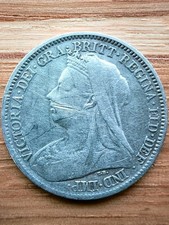 1899 Queen Victoria Sixpence Silver