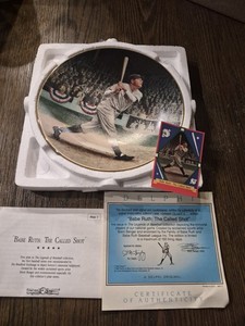 Yankees Babe Ruth - THE CALLED SHOT Plate w/Certificate, Card, & Literature NEW